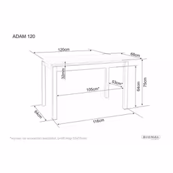 Stół ADAM 120x68 - dąb artisan/czarny