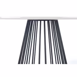Stół okrągły BRODWAY 110 cm - biały marmur/czarny