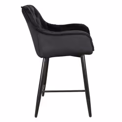 Hoker tapicerowany welurowy CHERRY H-2 Velvet - czarny Bluvel 19