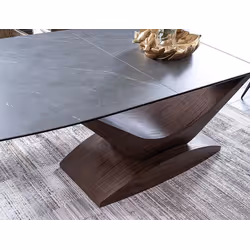 Stół rozkładany DOLCE CERAMIC 180/240x95 - szary/orzech