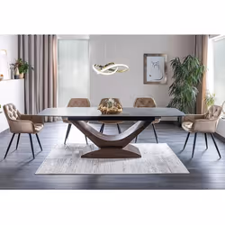 Stół rozkładany DOLCE CERAMIC 180/240x95 - szary/orzech
