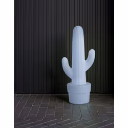 Lampa ogrodowa KAKTUS biała - LED, sterowanie pilotem, wbudowana bateria
