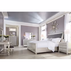 Taboret do toaletki CORALYNE B650-01 - srebrny