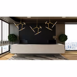 Lampa wisząca CANDELABR 6 - złote aluminium/szkło