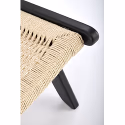 Fotel w stylu boho FODEN - czarny/naturalny