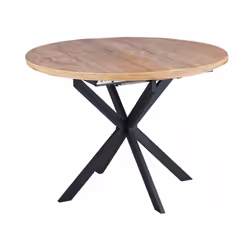 Stół okrągły rozkładany GASTON 100/135x100 - dąb artisan/czarny