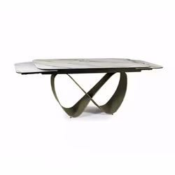 Stół rozkładany INFINITY Ceramic 160/240x95 - biały/brązowy