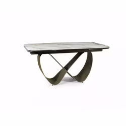 Stół rozkładany INFINITY Ceramic 160/240x95 - biały/brązowy