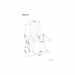 Krzesło tapicerowane welurowe RALPH Velvet - szary Bluvel 14