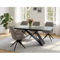 Stół rozkładany WESTIN Ceramic 160/240x90 - turkusowy/czarny mat