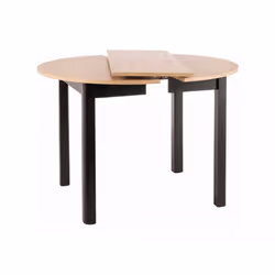 Stół okrągły rozkładany DANTE 102-142x102 - dąb artisan/czarny mat