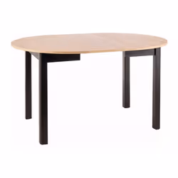 Stół okrągły rozkładany DANTE 102-142x102 - dąb artisan/czarny mat