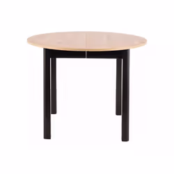 Stół okrągły rozkładany DANTE 102-142x102 - dąb artisan/czarny mat