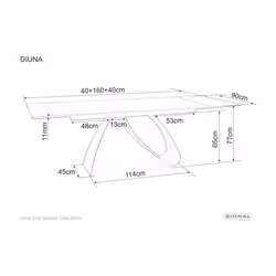 Stół rozkładany DIUNA CERAMIC 160-240x90 - czarny