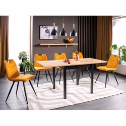 Stół rozkładany FLIP 80-160x80 - dąb artisan/czarny