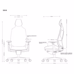 Fotel biurowy RONIN elastomer/siatka - czarny/szary