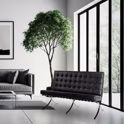 Sofa 2-osobowa BARCELON ekoskóra - czarny
