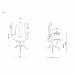 Fotel ergonomiczny FOCUS tkanina/siatka - czarny