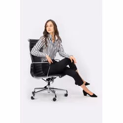 Fotel biurowy AERON PRESTIGE PLUS skóra naturalna - czarny