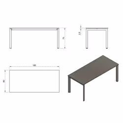 Biurko PASON MANAGER DESK 180x80 - beżowy/biały