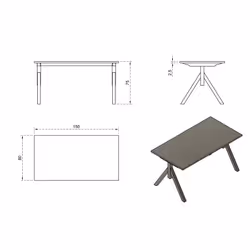 Biurko MARS MANAGER DESK 150x80 - orzech/czarny