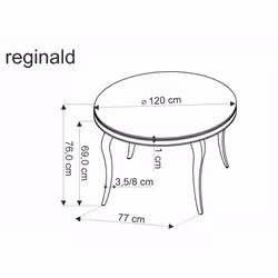 Stół okrągły REGINALD 2 120 - czarny/złoty