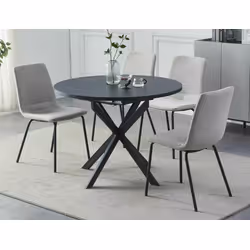 Stół okrągły rozkładany GASTON 100/135x100 - czarny