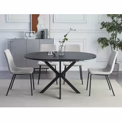 Stół okrągły rozkładany GASTON 100/135x100 - czarny