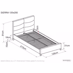 Łóżko SIERRA Velvet 120x200 - beżowy Bluvel 28