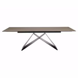 Stół rozkładany WESTIN CERAMIC Sabbia 160/240x90 - jasny brąz/czarny mat