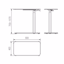 Biurko regulowane LAPTOP DESK 80x40 - czarny