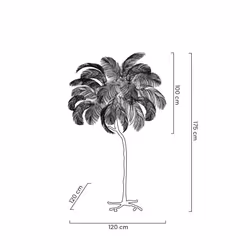 Lampa podłogowa TIFFANY 175 - biały/mosiądz