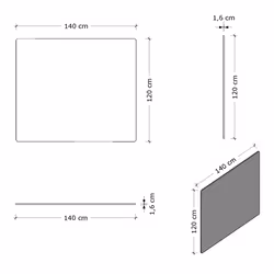 Przegroda biurkowa SCREEN 140x120 - białe obrzeże