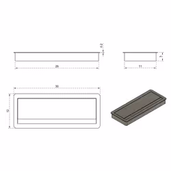 Aluminiowa maskownica kabli - czarny