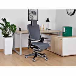 Fotel obrotowy WAU 2 tkanina - biały/khaki BL408