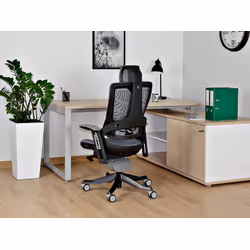 Fotel obrotowy WAU 2 tkanina - biały/khaki BL408
