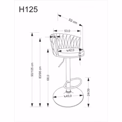 Hoker regulowany H125 - beżowy/czarny