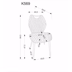 Krzesło welurowe K569 - czarny