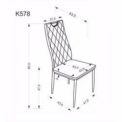 Krzesło welurowe K578 - popielaty/srebrny