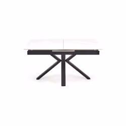 Stół rozkładany PLATAN 140/180x85 - biały marmur/czarny