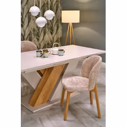 Stół rozkładany BRANDON 160/200x90 - kaszmir/dąb cremona