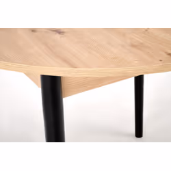 Stół okrągły rozkładany PIVOT 102/142x102 - dąb artisan/czarny