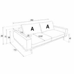 Sofa 2-osobowa SELENE