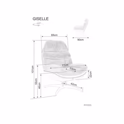 Fotel obrotowy GISELLE - czarny