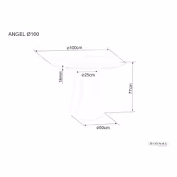 Stół okrągły ANGEL 100 cm - dąb/kaszmir