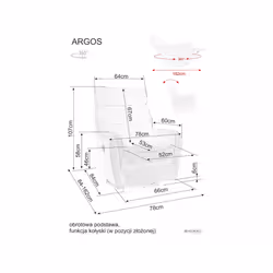 Fotel rozkładany obrotowy ARGOS Raven - ciemny beżowy Raven 30