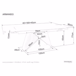 Stół rozkładany ARMANDO 160/240x90 - biały/czarny