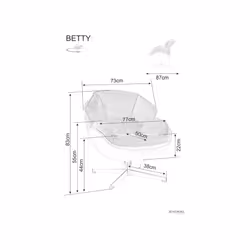 Fotel obrotowy BETTY - szary