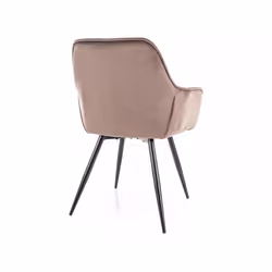 Krzesło welurowe pikowane CHERRY Velvet - cappuccino