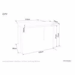 Stół CITY 110x75 - dąb artisan/czarny